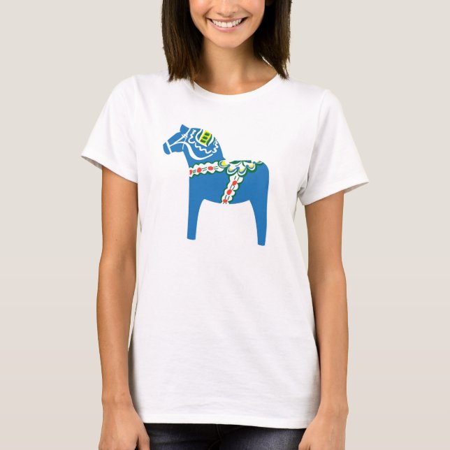 Camiseta Azul do cavalo de Blå Dalahäst | Dala (Frente)