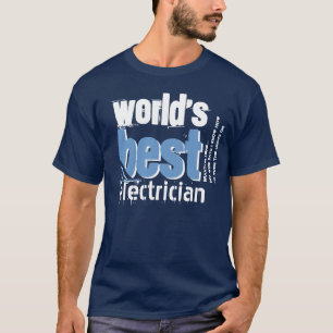 Camiseta AZUL do costume X6 do eletricista do mundo
