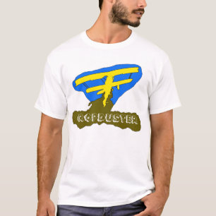 Camiseta azul do cropduster