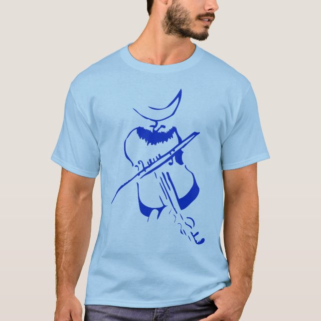 Camiseta Azul do homem do violino (Frente)