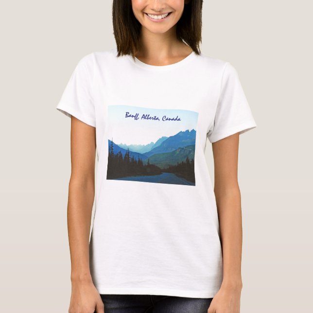 Camiseta Azul do jaspe de Banff (Frente)