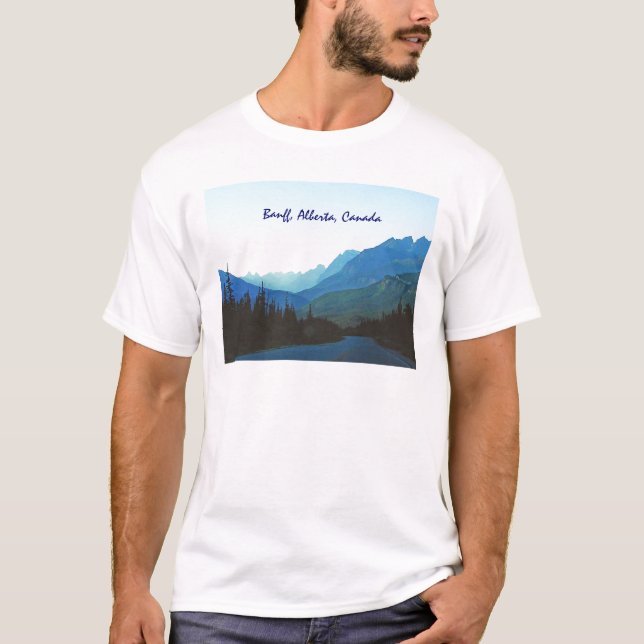 Camiseta Azul do jaspe de Banff (Frente)