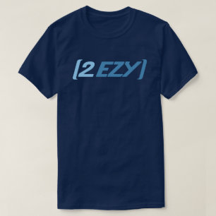 Camiseta Azul do logotipo de 2 homens de EZY no t-shirt do