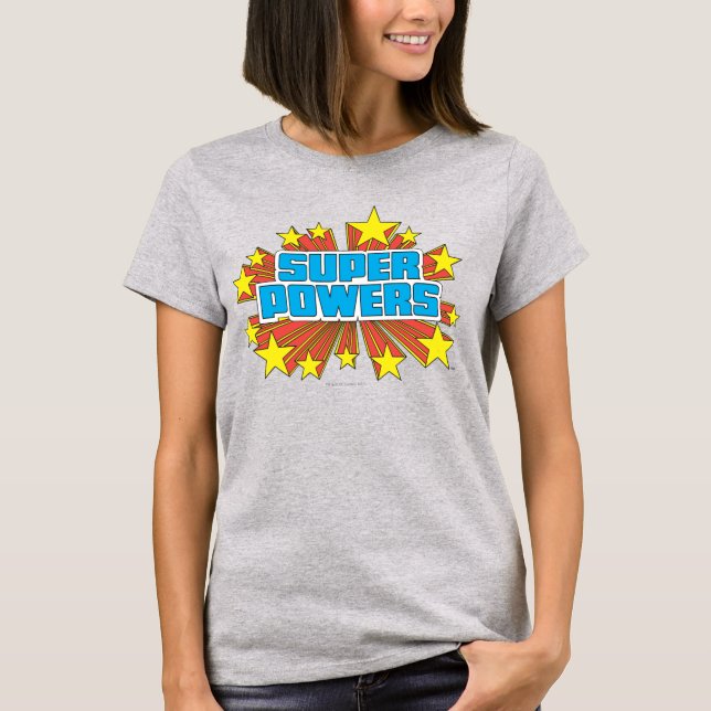 Camiseta Azul do logotipo Super Powers™ (Frente)
