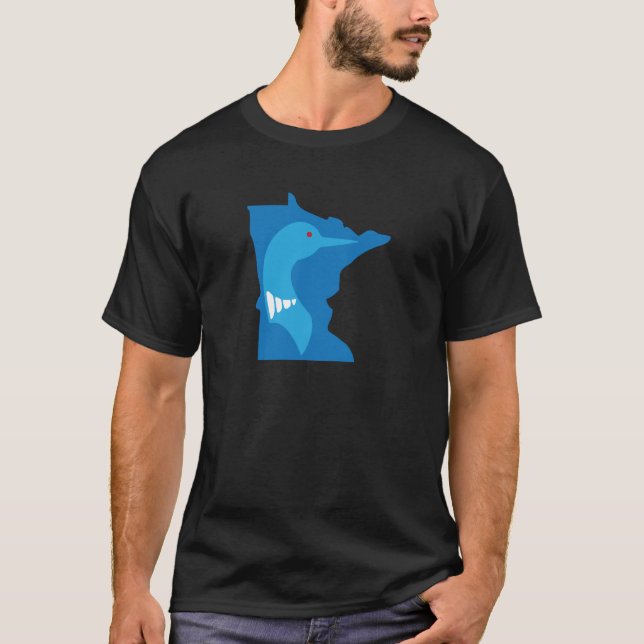 Camiseta Azul do mergulhão-do-norte de Minnesota no azul (Frente)