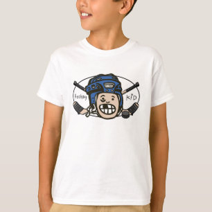 Camiseta Azul do miúdo do hóquei