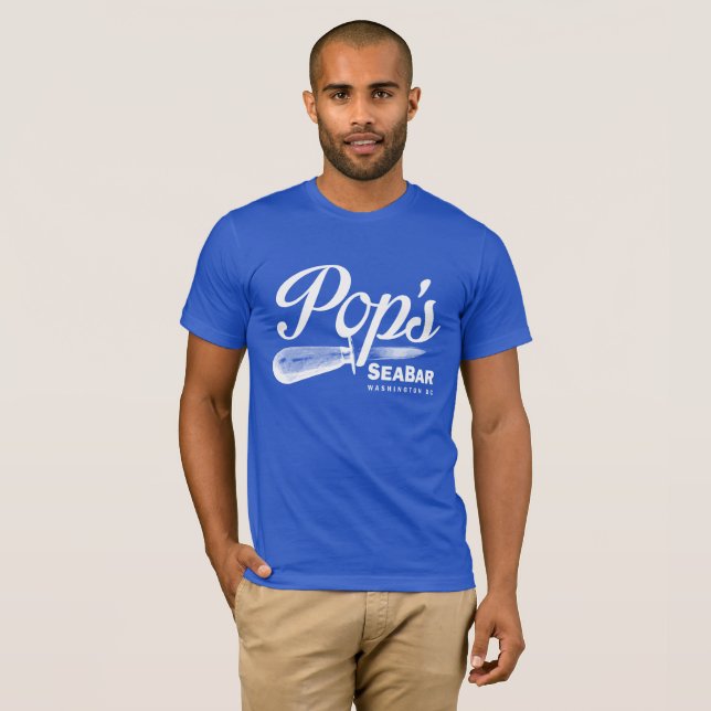 Camiseta Azul do T do Shucker do pop (Frente Completa)