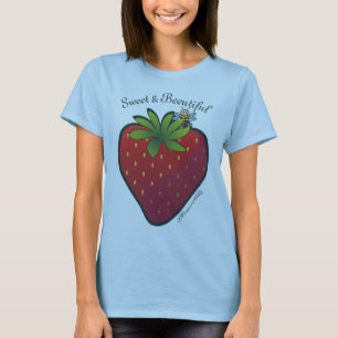 Camiseta Azul do t-shirt da morango