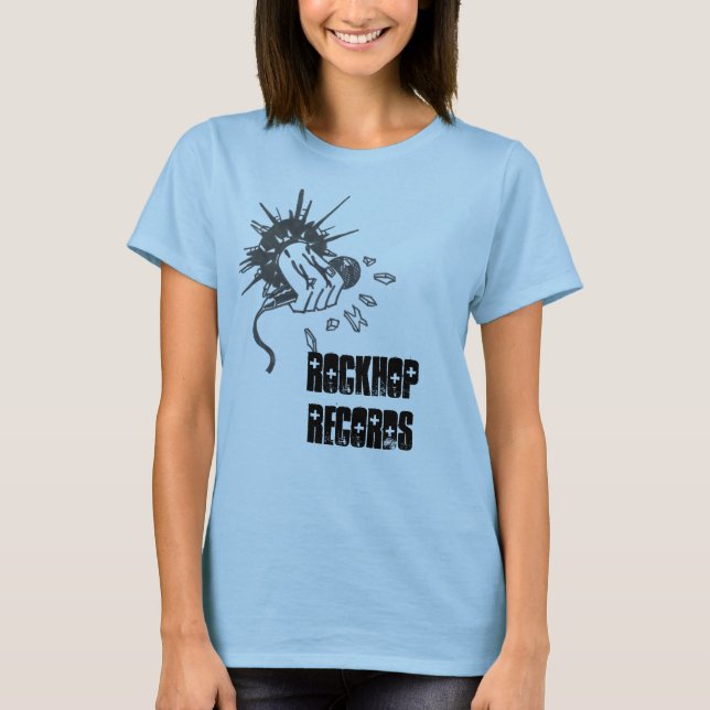 CAMISETA AZUL DO T-SHIRT DAS MULHERES (Frente)