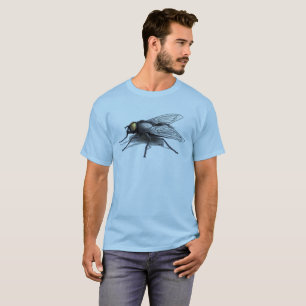 Camiseta azul dos homens da Fly