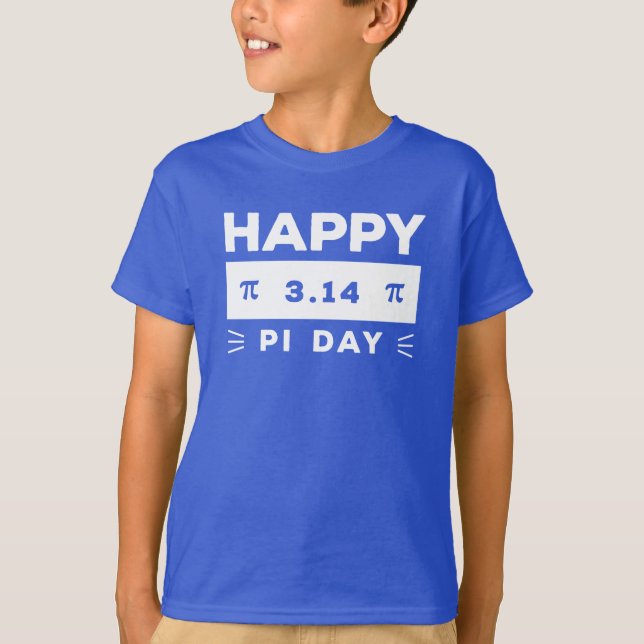 Camiseta Azul E Branco 3.14 Feliz Dia Pi (Frente)