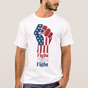 Camiseta Azul e Branco Cinza Patriótico