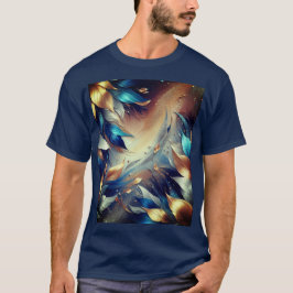 Camiseta Azul e cobre deixam Abstrato T-Shirt