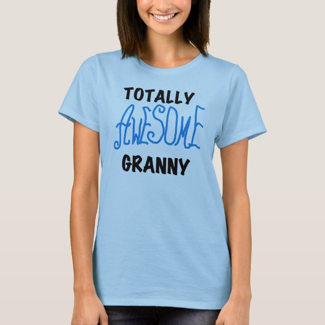 Camiseta azul e presentes da avó totalmente (Frente)