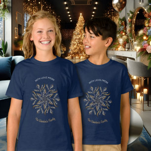 Camiseta Azul Escuro & Dourado Estrelas Brilho da Meia-Noit