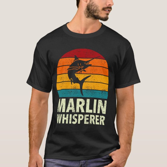 Camiseta Azul Espadarte Marlin Whperer Pesca marítima (Frente)