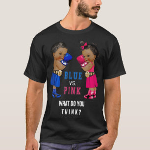 Camiseta Azul Étnico vs. Bebês-Rosa-Boxas Sexo Revelam T-