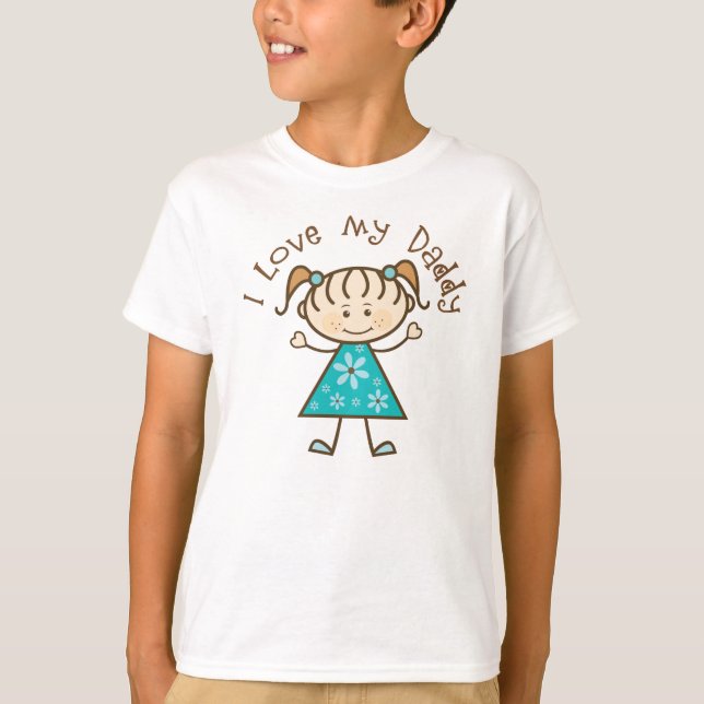 Camiseta Azul eu amo meu presente do pai (Frente)