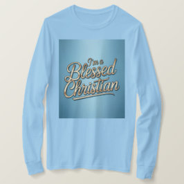 Camiseta Azul Eu Sou Um Cristão Abençoado