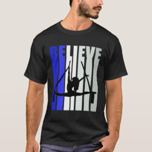 Camiseta Azul Feminino Acredite no Ar Ioga Inspirador Esqua