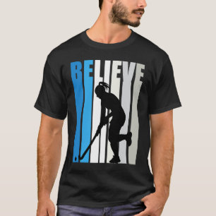 Camiseta Azul Feminino Acredite no Hóquei Motivacional Gráf