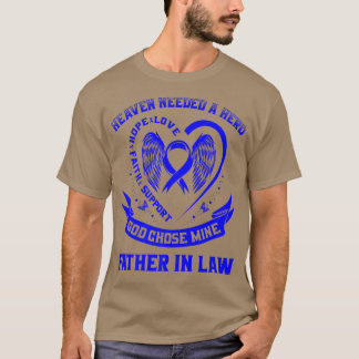Camiseta Azul Fita Coração Asas Colon Cancer Fat