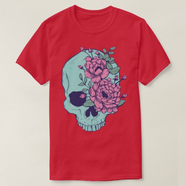 Camiseta Azul Floral (Frente do Design)