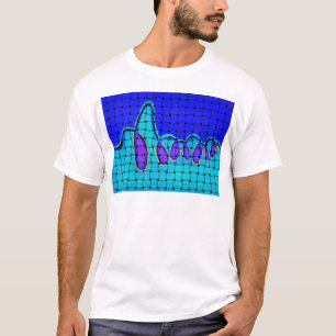 Camiseta Azul Francês Abstrato com Textura Tecida