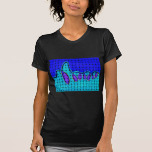 Camiseta Azul Francês Abstrato com Textura Tecida