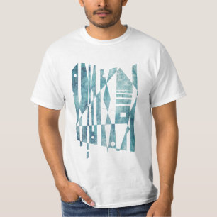 Camiseta Azul geométrico