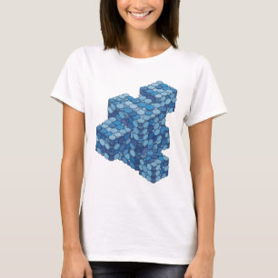 Camiseta Azul Intenso DESIGNE OUSADO DE ESCADAS DE MOEDAS A