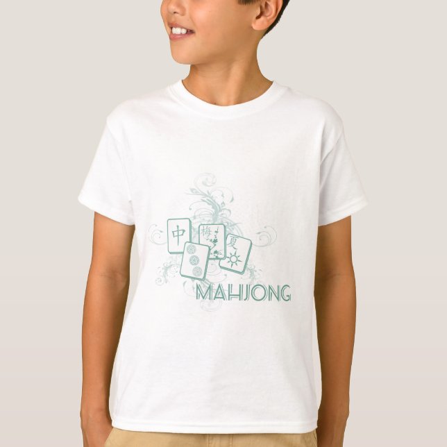 Camiseta azul mahjong (Frente)
