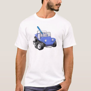 Camiseta Azul manx com surfboard