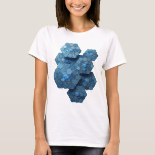 Camiseta Azul Marcante MOEDAS AZUIS Design Ousado