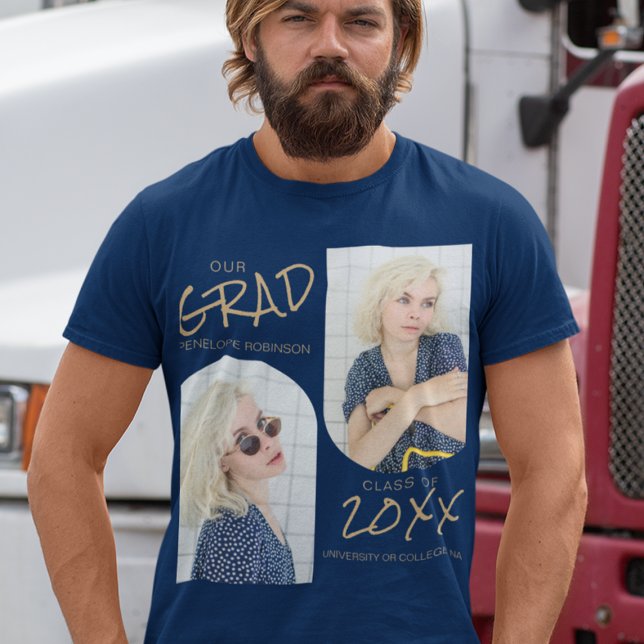 Camiseta Azul Marinho 2 Arqueado Foto Graduação (Criador carregado)