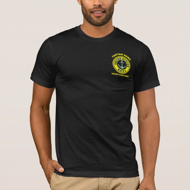Camiseta Azul marinho Anchor navio-comandante, no Verão (Frente)