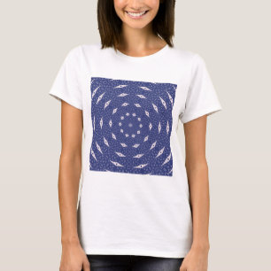 Camiseta Azul Marinho e Mandala de Mitocôndrias Rosa