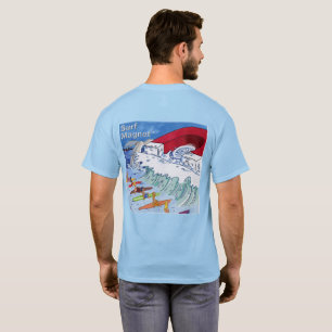 Camiseta azul masculina Surf Magnet costas
