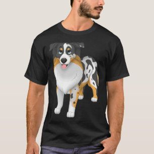 Camiseta Azul-Merle Miniatura Americana Cachorro Azul Olho