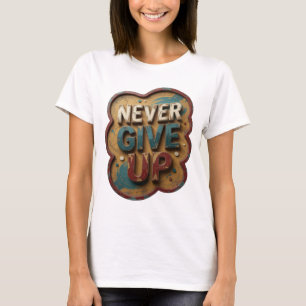 Camiseta Azul Moderna NUNCA DESISTA
