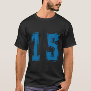 Camiseta Azul Número 15 Equipe Esportiva Júnior Uniforme Nu