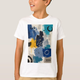 Camiseta Azul Ousado Abstrato de Energia