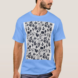 Camiseta Azul-padrão da planta Bauhaus