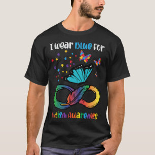 Camiseta Azul Para Conscientização do Autismo Borboleta Inf