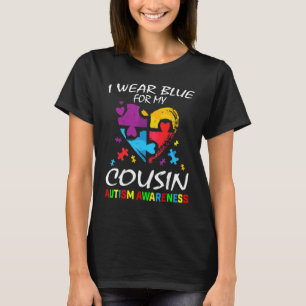 Camiseta Azul Para O Meu Primo Autismo Famílias De Consciên
