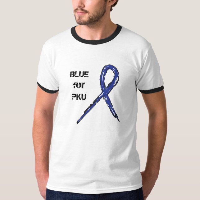 CAMISETA AZUL PARA O T-SHIRT DE PKU (Frente)
