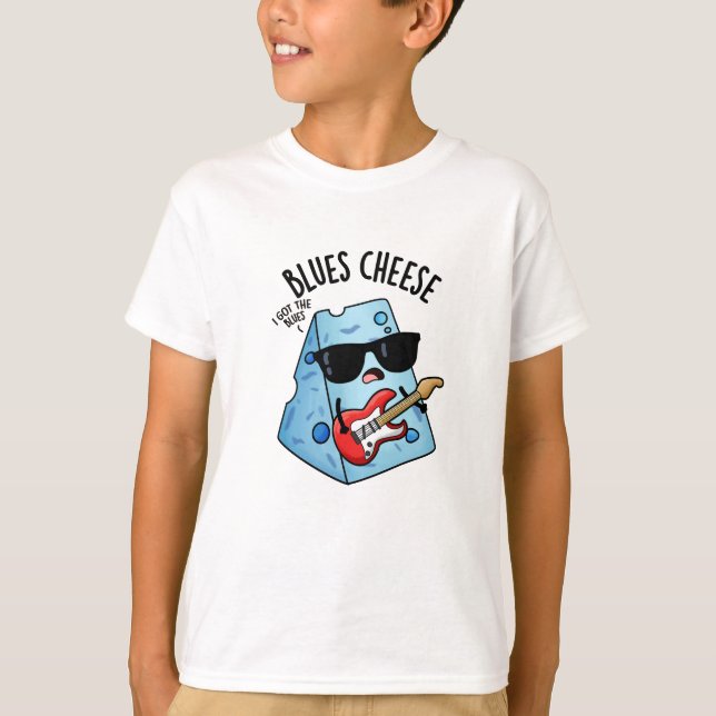 Camiseta Azul Queijo Engraçado Comida (Frente)