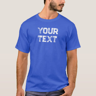 Camiseta Azul Real Profundo Personalizado Texto Maltratado