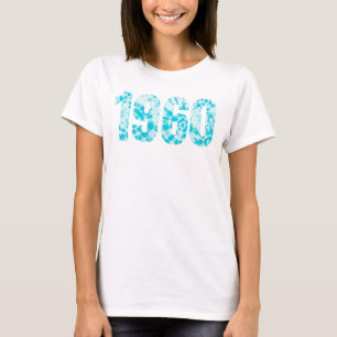Camiseta Azul Retro de Aniversário Branca Nascido