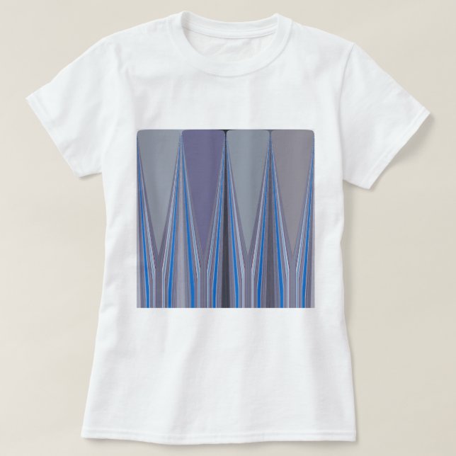 Camiseta Azul, Roxo, Cinza de Arte Chevron (Frente do Design)